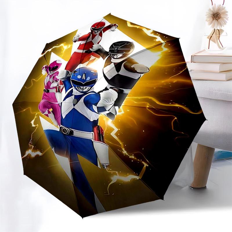 

1pc Power Rangers Automatic Opening Folding Umbrella - 8 Bone Iron Frame, Outdoor for Fans, Travelers, Daily Use, Gift for Enthusiasts.Q036