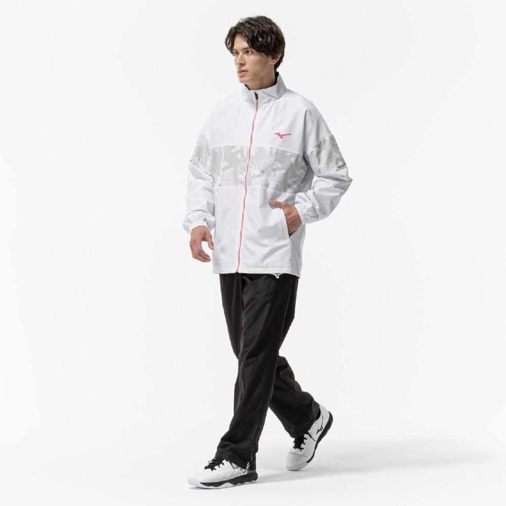 Mizuno Breath Thermo Warmer Tennis and 62MEC503 Jacket, Water-Repellent Heat-Generating, White,