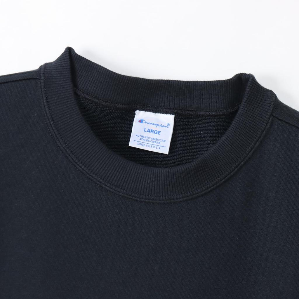 Champion Basic Short Sleeve Crew Neck Size with Fleece Lining and Logo Men's Sweatshirt, Navy, 2XL, C3-Z020, One-Point