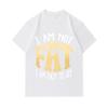 Men's 100% Cotton Crew Neck Short Sleeve T-Shirt, Funny 'I Am Not Fat I Am Easy To See' Letter Print Casual Humorous Top For Daily Wear