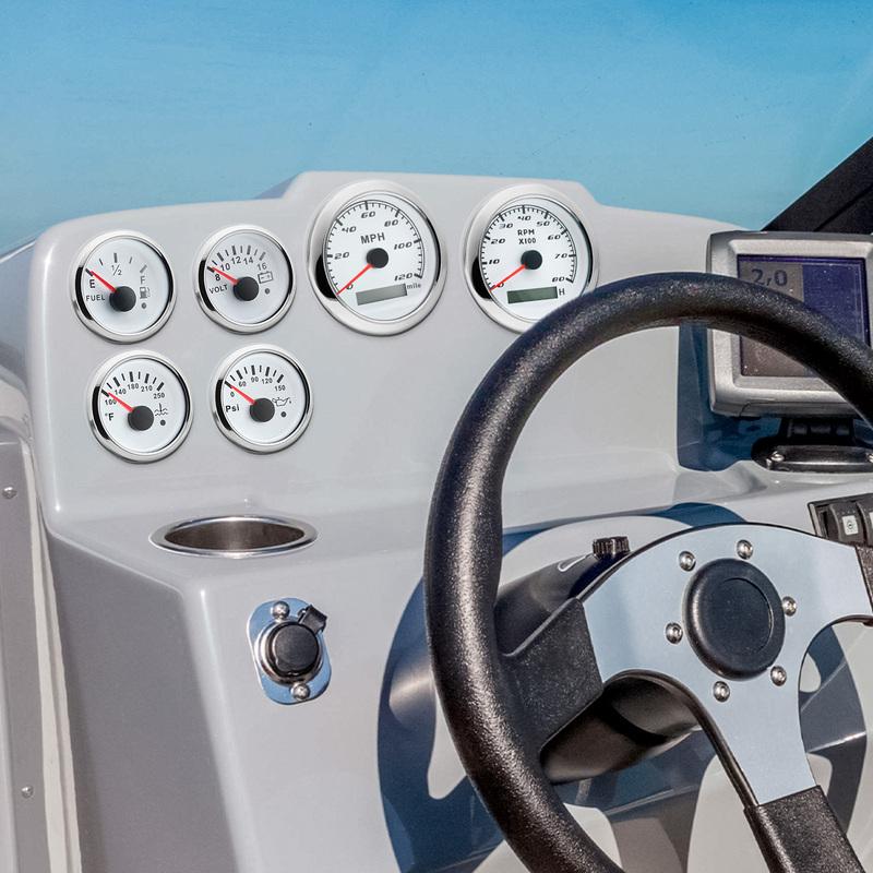 6 Gauge Set Tachometer Fuel Level Oil Pressure Water Temp Voltmeter GPS Speedometer With Sensors For Marine Car Boat Customized