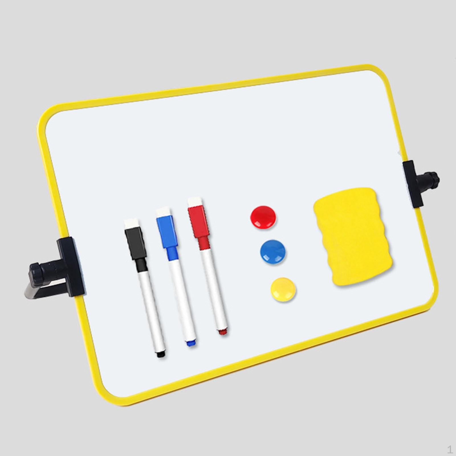 

Маленькая белая доска для сообщений, многоразовая, стираемая, многоцелевая, двусторонняя, с маркером для офисного стола жёлтый