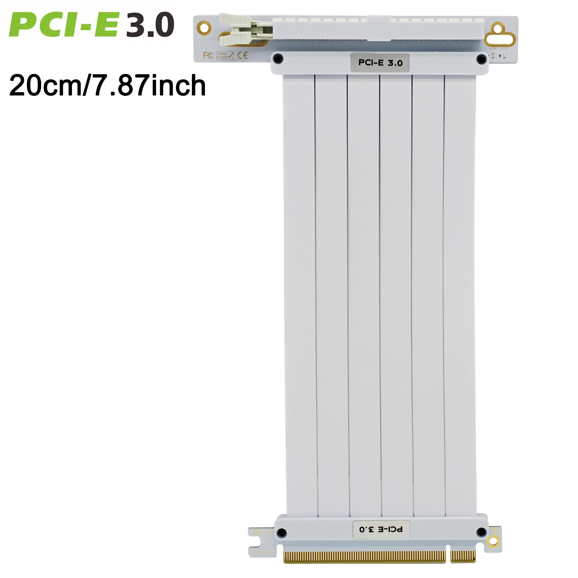 

PCI-E 4.0 16x High Speed PCIe Riser 90/180 Degree Silver-plated Cable 64GBS for RTX3090ti RX6900XT GPU Extension Cable 20cm 7.87inch