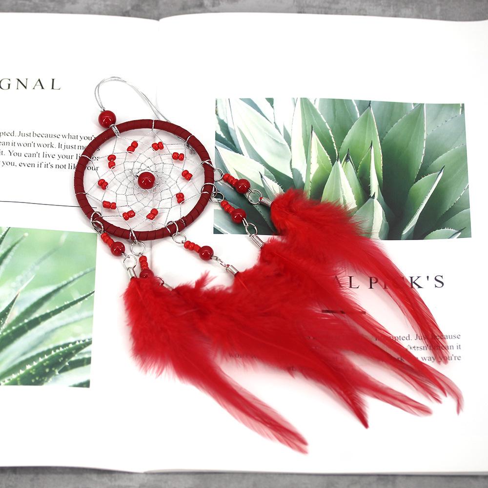 Creative Chicken Feather Dream Catcher for Car, Home, and Bedroom Wall Decoration