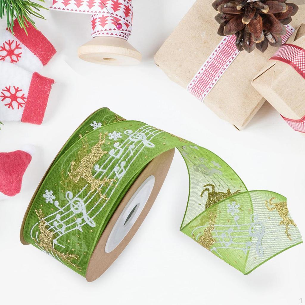 Christmas Ribbon Gift Wrapping Patterned for Packaging