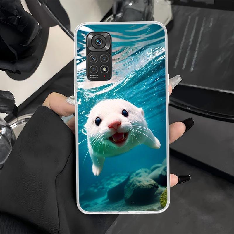 Animal Otter Cute Cartoon Phone Case for Xiaomi Redmi Note 14 13 12S 12 11S 11T 11E Pro Plus 11 10 10S 9S 5G Soft Silicone Cover