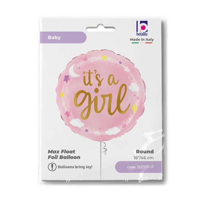 Balon Foliowy - Różowy It's A Girl 46Cm