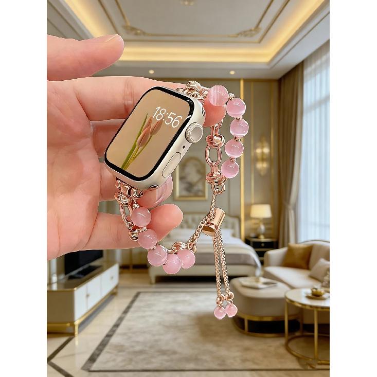 Elegant Beads Link Strap For Apple Watch Band For Women 38mm 40mm 41mm 42mm 44mm 45mm 46mm 49mm