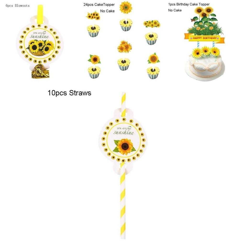 Delightful Sunflowers Theme Party Decoration Kit For Joyful Baby Showers And Birthday Parties