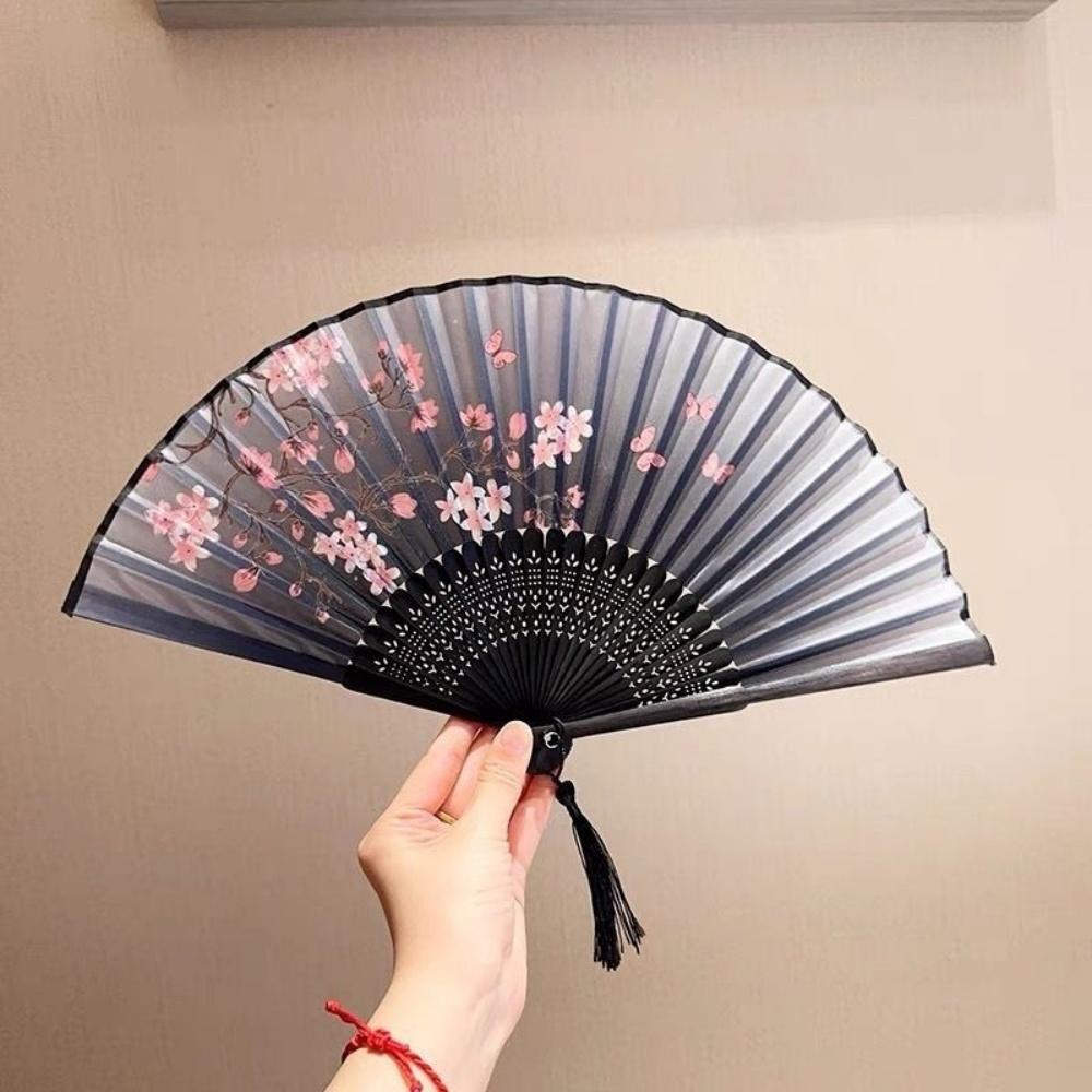 Silk Folding Hand Fan High Quality Japanese Decorative Fan Vintage Silk Folding Fan Smooth For Birthdays Travel Dance