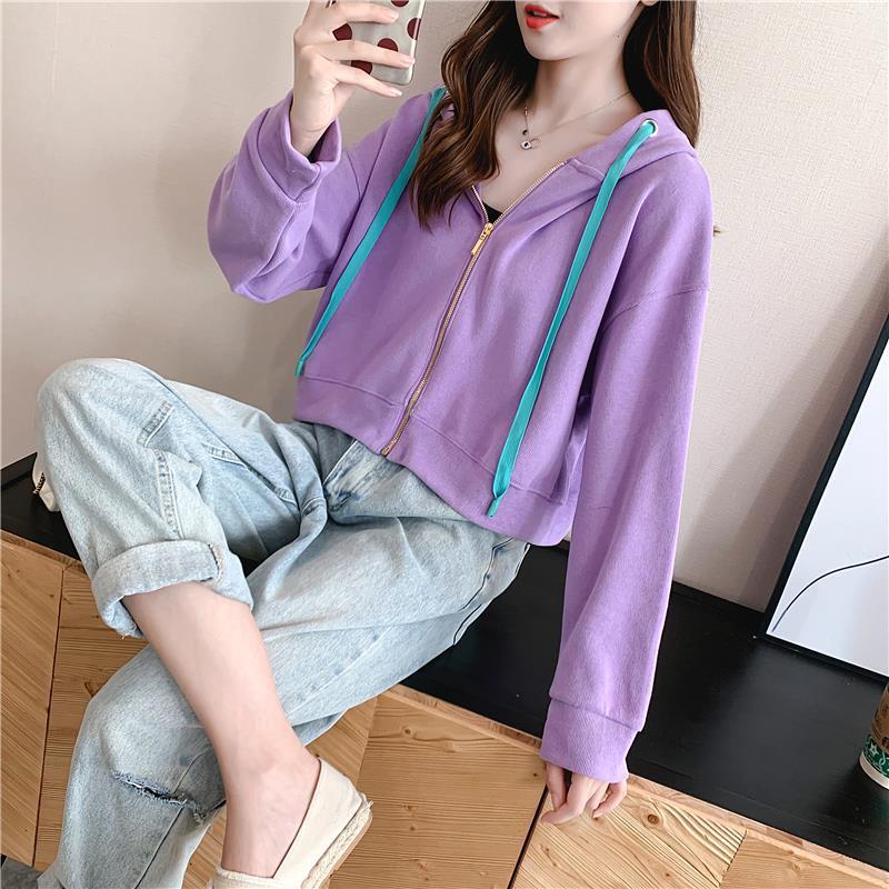 Women's 2024 Korean-Style Loose Hooded Sweatshirt Jacket