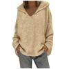 Damenmode Locker Große Größe Einfarbig Kapuze Langarm Pullover Tops