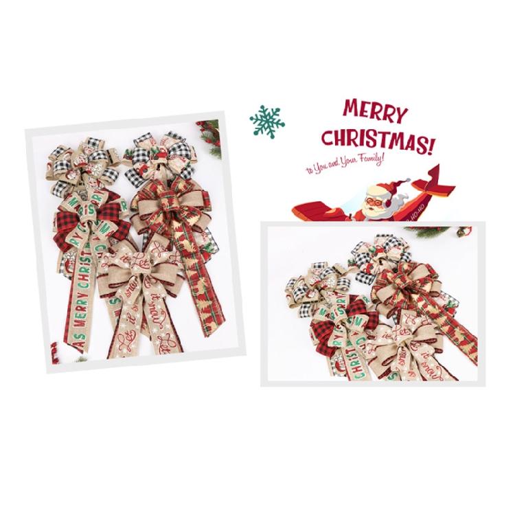 Große Schleife für die Weihnachtsbaumspitze, Outdoor-Feen-Satin, mehrfarbig, Neujahrsartikel