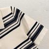 Her Pool Women's Striped Ice Silk Knit Polo T-Shirt