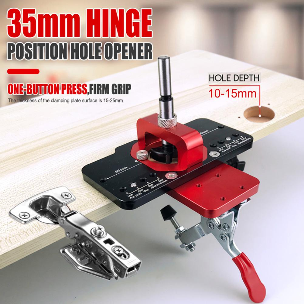 35mm Concealed Hinge Drilling Jig Hinge Boring Hole Drill Guide Locator Woodworking Hole Drilling Guide Locator Puncher Template