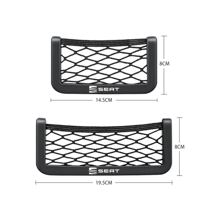 1 Stück Auto Netztasche Handyhalter Aufbewahrungsnetz Box Tasche Organizer für SEAT Leon FR 5 6 MII Altea 5F Ibiza Toledo Cordoba Alhambra MK3
