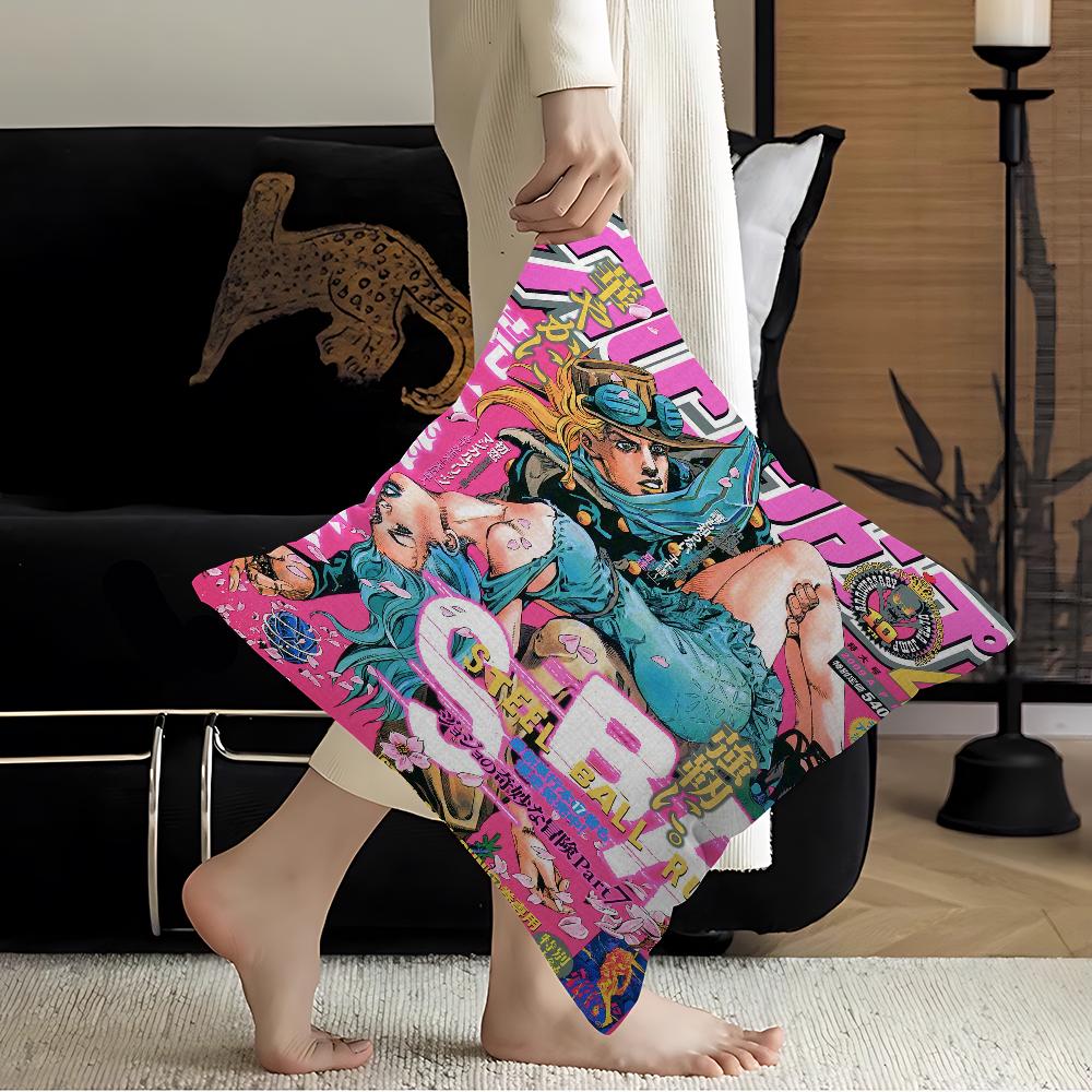 1PC Anime JoJos Bizarre Adventure JOJO Cushion Cover Car Throw Pillow Case For Sofa Car Christmas Gift 40x40cm 45x45cm