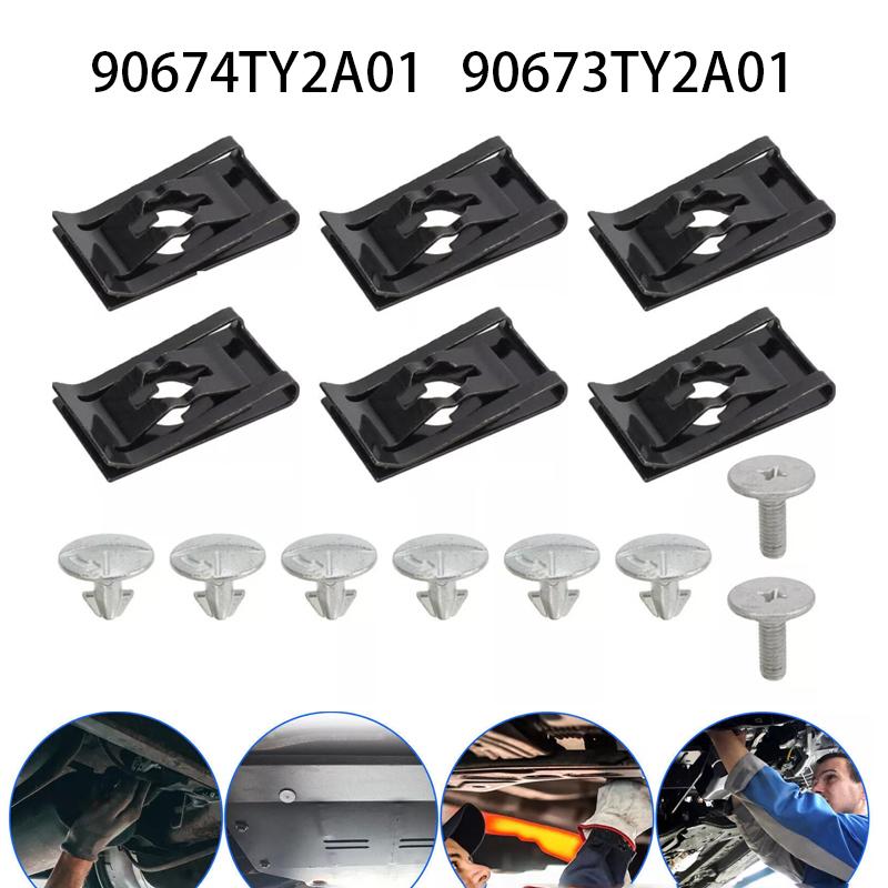 14PCS Radiator Engine Access Cover Pin Clip Screw 90674-TY2-A01 Lower Engine Cover Bolt 90105-TBA-A00 For Honda Accord CRV Civic