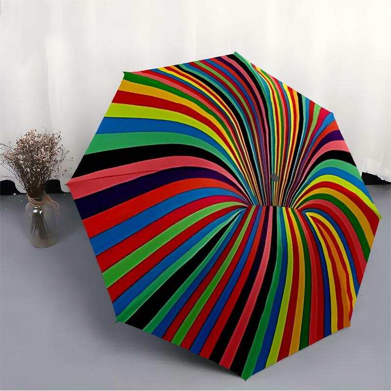 1pc Color Wheel Automatic Open/Close Umbrella Compact Folding Umbrella, All-Season Portable Umbrella for Women/Men112