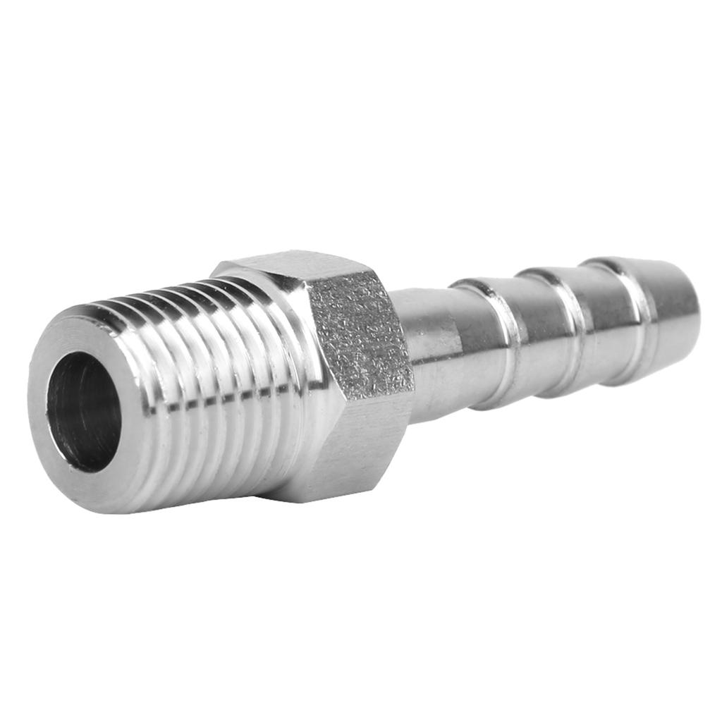 1/4in Stainless Steel BSPT Male Thread Connector Barb Joint Quick Coupling Connector Pipe Fitting Pipe Connector Barb Joint