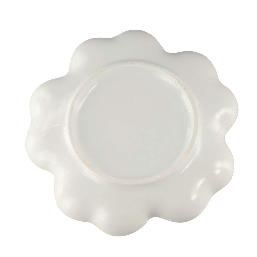 White Porcelain Palette Ceramic Plum Blossom Paint Plate Traditional Mixing Colour Tray for Artist