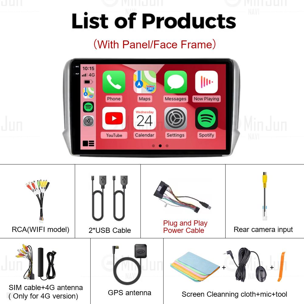 Android 14 Car Radio Multimedia for Peugeot 2008 208 Series 2012-2018 Multimedia Player Navigation Auto Stereo 2K Touch Screen