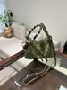2025 New French Woven Tote Bag For Commuting Fashion Genuine Leather Women's Bag Niche Knot Bag Women's Handbag