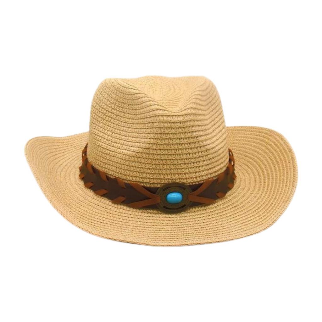 Premium Prärie Cowboyhut Sonnenschutz Sonnenhut Reise Strand Stroh Berühmter Strohhut
