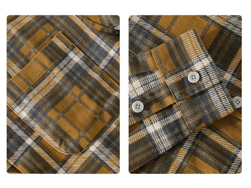 Men's Plaid Casual Long Sleeve Shirt - Versatile and Stylish for Spring and Autumn (Style 6120).