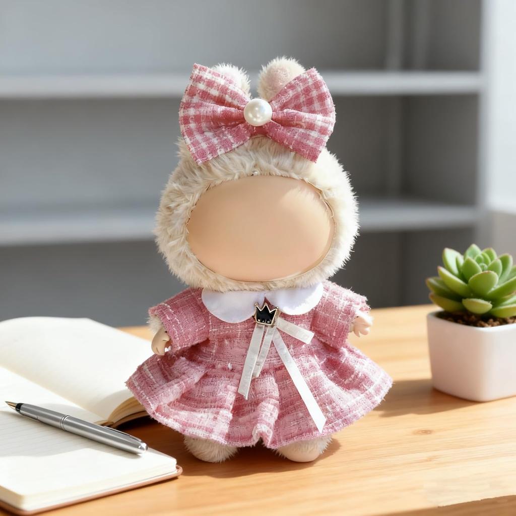 KUGUAOK Plush Toy Clothes - Outfit Only - 15cm 17cm Plush Doll Clothes - Cute Costume Dress-Up DIY Accessory Doll Suit Jumpsuit Photo Path Doll