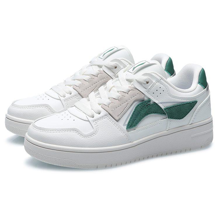 Li Ning Tianji Collection Slip Resistant, Abrasion Resistant, Lightweight Low Top Skateboard Shoes Women's White Green AGCP362-15