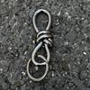 Keychain Hook Durable Spring Movement Handmade Knotted Pendant Handcrafted Rotating Rope Hook Keyring Accessory