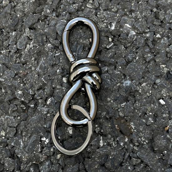 Keychain Hook Durable Spring Movement Handmade Knotted Pendant Handcrafted Rotating Rope Hook Keyring Accessory