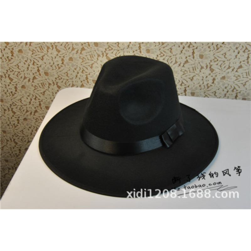 

Шанхайский цилиндр Мужской Женский Британская шляпа Джазовая шляпа из шерстяного фетра Летняя шляпа от солнца Шерстяная сценическая шляпа M（56-58cm）