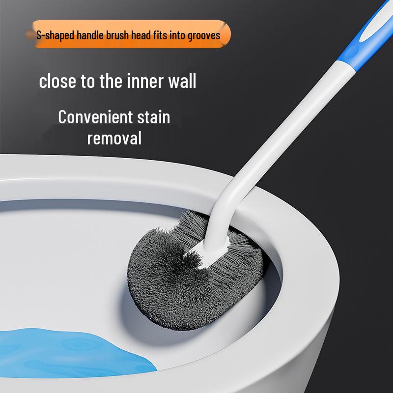 Wall-Mounted Long Handle Toilet Brush with Soft Bristles and No Dead Angles for Bathroom Cleaning