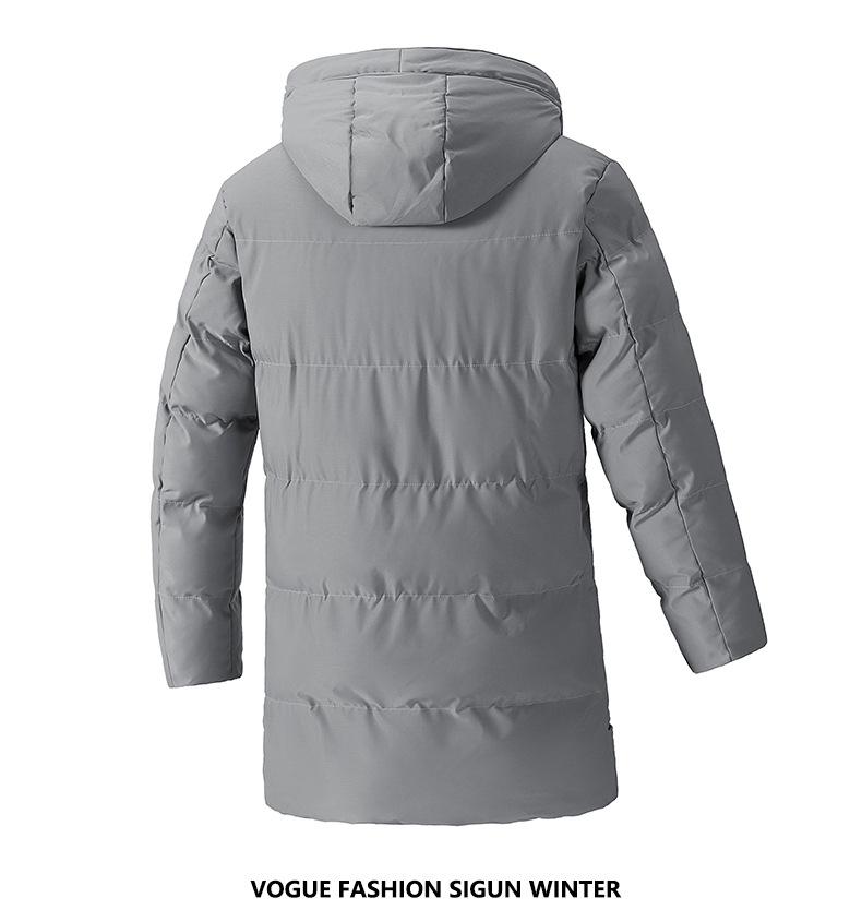 Korean Style Winter New Fashion Men's Plus Size Casual Trendy Solid Color Loose Simple Basic Hooded Quilted Coats Male Parkas