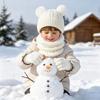 3Pcs/Set Winter Knitted Hats Scarfs Warm Bonnet Gloves Kits Children Scarf Hat Gloves Set  Outdoor