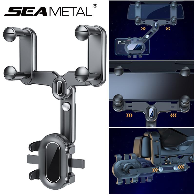 

Вращающийся на 360° выдвижной автомобильный держатель для телефона SEAMETAL, автомобильное зеркало заднего вида, держатель для телефона, кронштейн для телефона, крепление для мобильного телефона