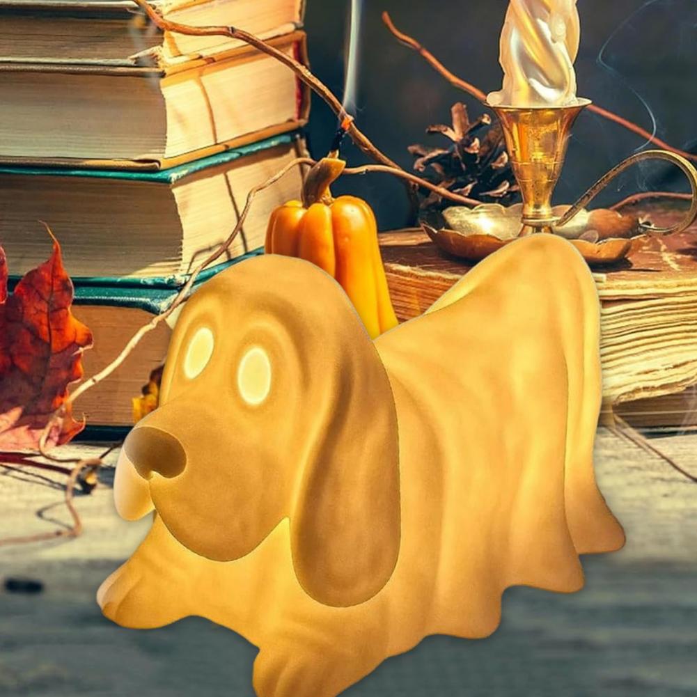 Practical Night Light Halloween Dachshund Ghost Lamp Set Led Puppy Night Lights for Dog Lovers Spooky for Halloween for Bedroom