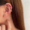 1Pc Women Ear Cuff, Non-Pierced Clip-on X-Shaped Ear Cuff, Rhinestone Inlaid Adjustable Fit Ear Clip, Simple Earring Jewelry Gift