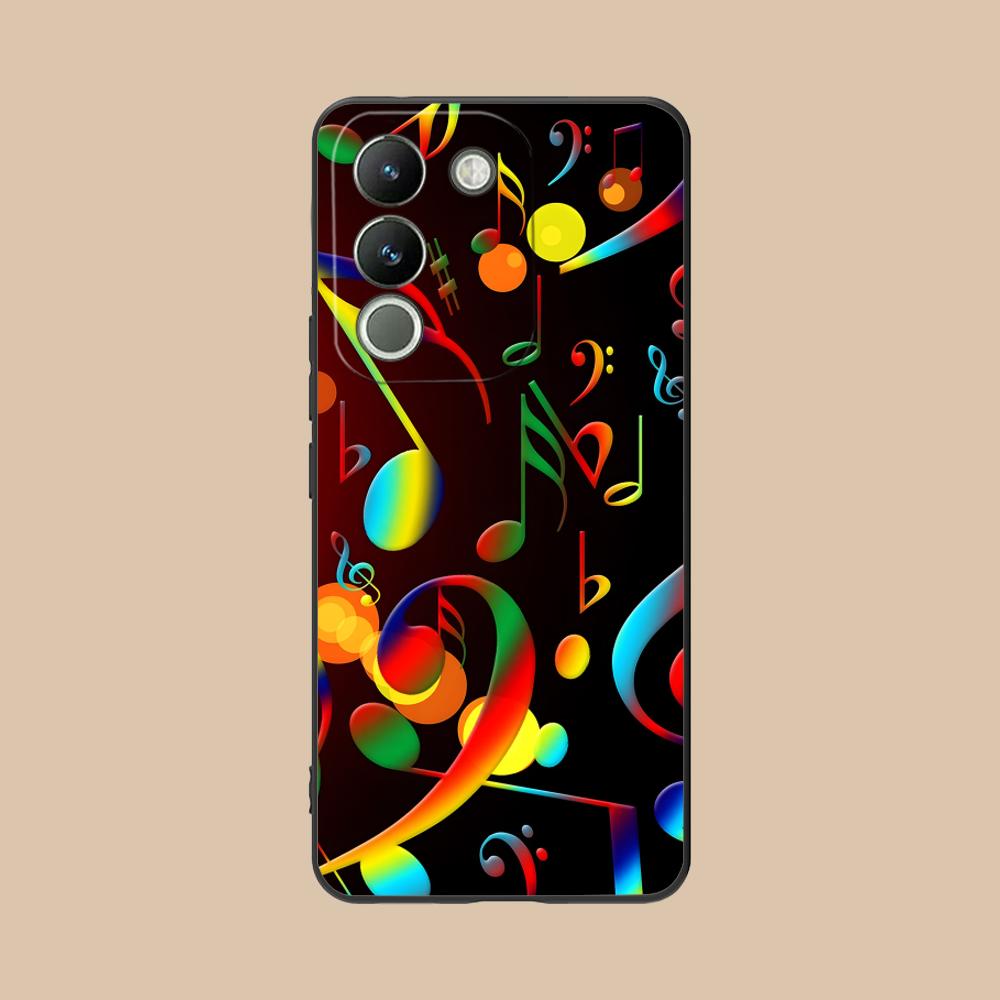 Musical Note Staff Mobile Phone Case for VIVO V60 V50 V40 V30 V29 V27 V25 V23 Pro Lite 5G Colorful Printing Cover Luxury