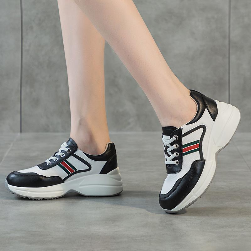 

Breathable shallow mouth dad shoes women s 2025 spring and summer new thick-soled low-top round head casual women s shoes sports running shoes 40 чёрный