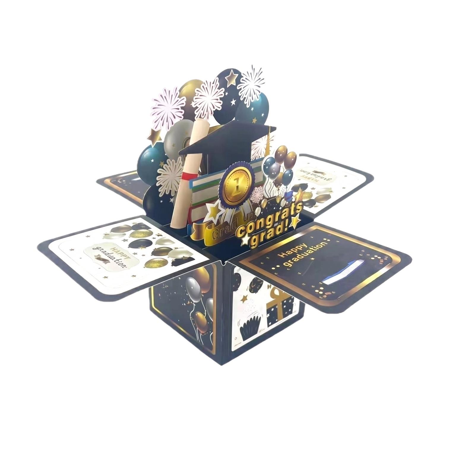 

3D Pop Up Graduation Card Pop Up Box Card Handmade Laser Cut Greeting Card for Teacher and Classmates Graduation Party Celebration Decoration One Size