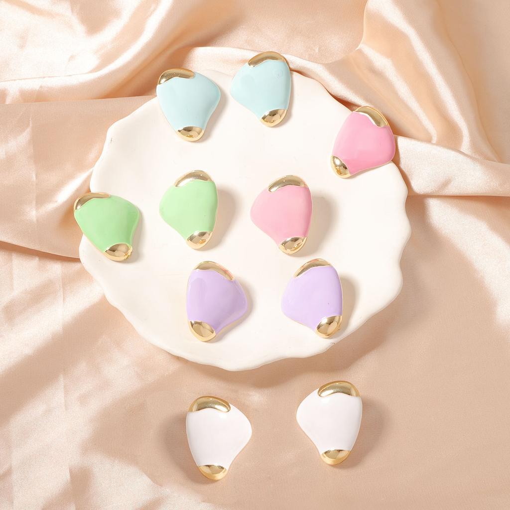 Korean version of fashionable and simple macaron multi-color geometric alloy niche ear studs