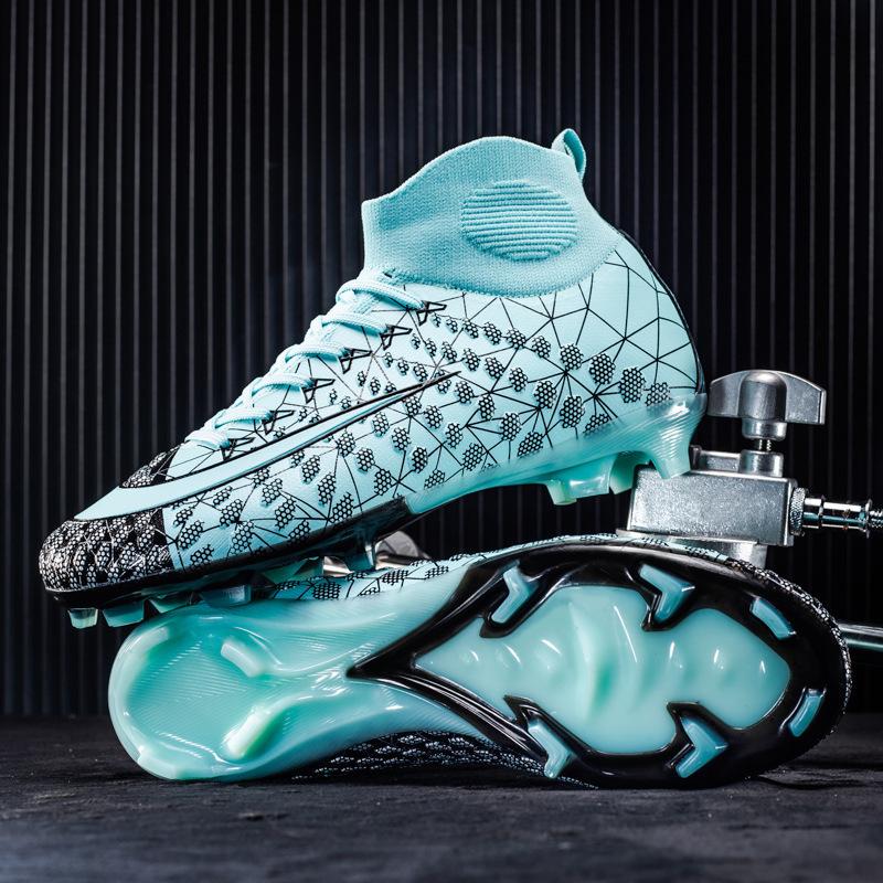 Soccer Boots Men'S High Top Teen Spikes and Broken Nails Training Sneakers