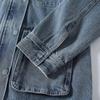 Korean Retro Color Block Lapel Pocket Denim Jacket - Women's Long Sleeve Autumn Style
