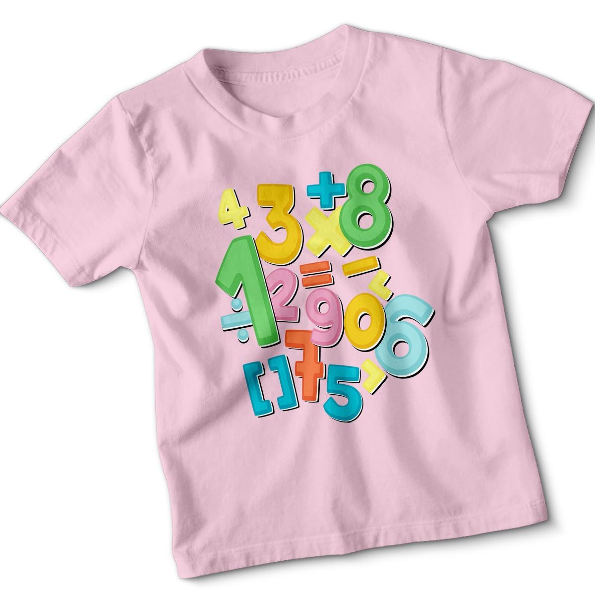 

Numbers day Math Symbols Education Kids T-Shirt Colorful Learning Tee 130