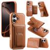 CASENEO For iPhone 17 Detachable Magnetic Phone Case with Card Holder Kickstand TPU PU Leather PC Phone Cover Compatible with MagSafe