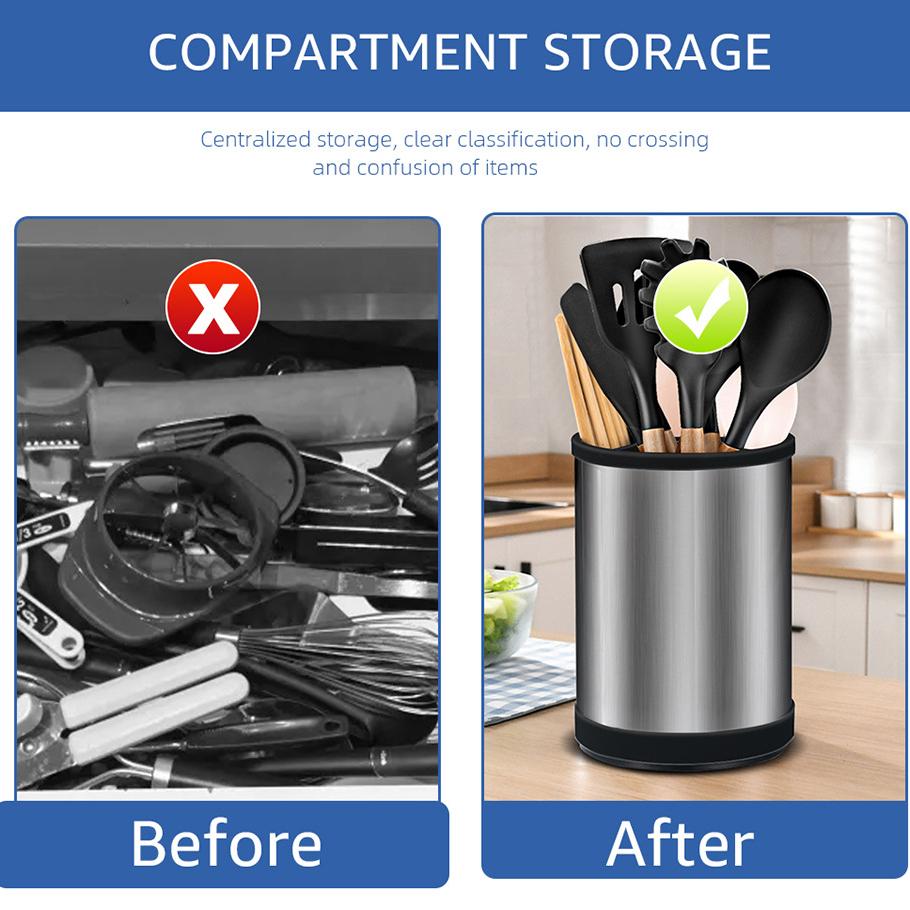 Multi Kitchen Organizer Stand Rack Rotating Chopsticks Cage Knife Cutlery Utensil Holder Storage Bucket for Kitchen Accessories
