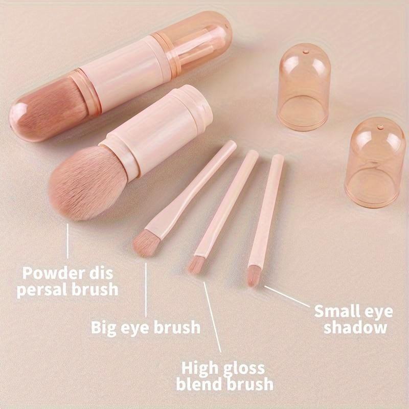 4 In 1 Mini Cute Makeup Brush Travel Makeup Brushes Set Professional Foundation Blending Powder Eye Shadow Brush